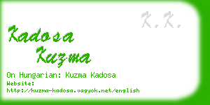 kadosa kuzma business card